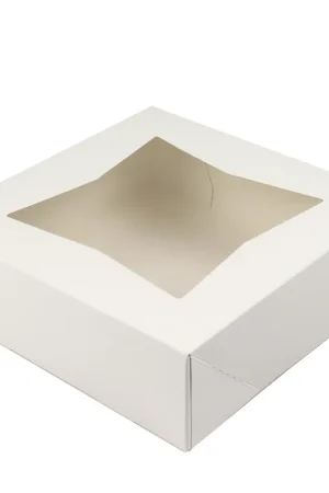 O'Creme White Pie Box, with Window, 8 x 8 x 2.5 Inch Deep - Case of 200 Premium