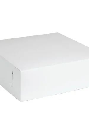 O'Creme White One Piece Square Cake Box, 10" x 10" x 2.5" - Pack of 5 Time-Limited