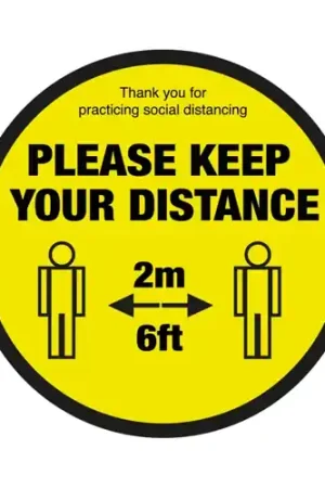 "Please Keep Your Distance" Floor Sign 40cm Original