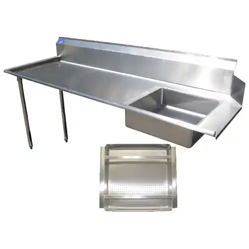 DHST-36L Stainless Steel Soil Dishtable with Prerinse Basket - 36" Left Brand New