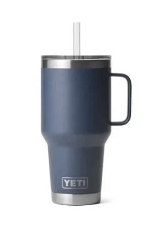 Yeti 35 Ounce Rambler Mug with Straw Lid - Navy Professional Grade