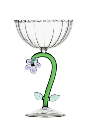Secure Checkout Champagne bowl optic with lilac flower