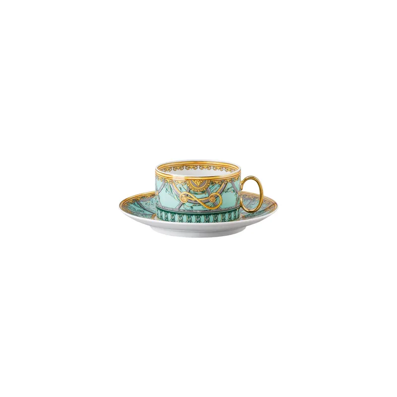 Warranty Included Rosenthal Porcelain, Tea Cup & Saucer, La Scala del Palazzo Scala Palazzo Verde